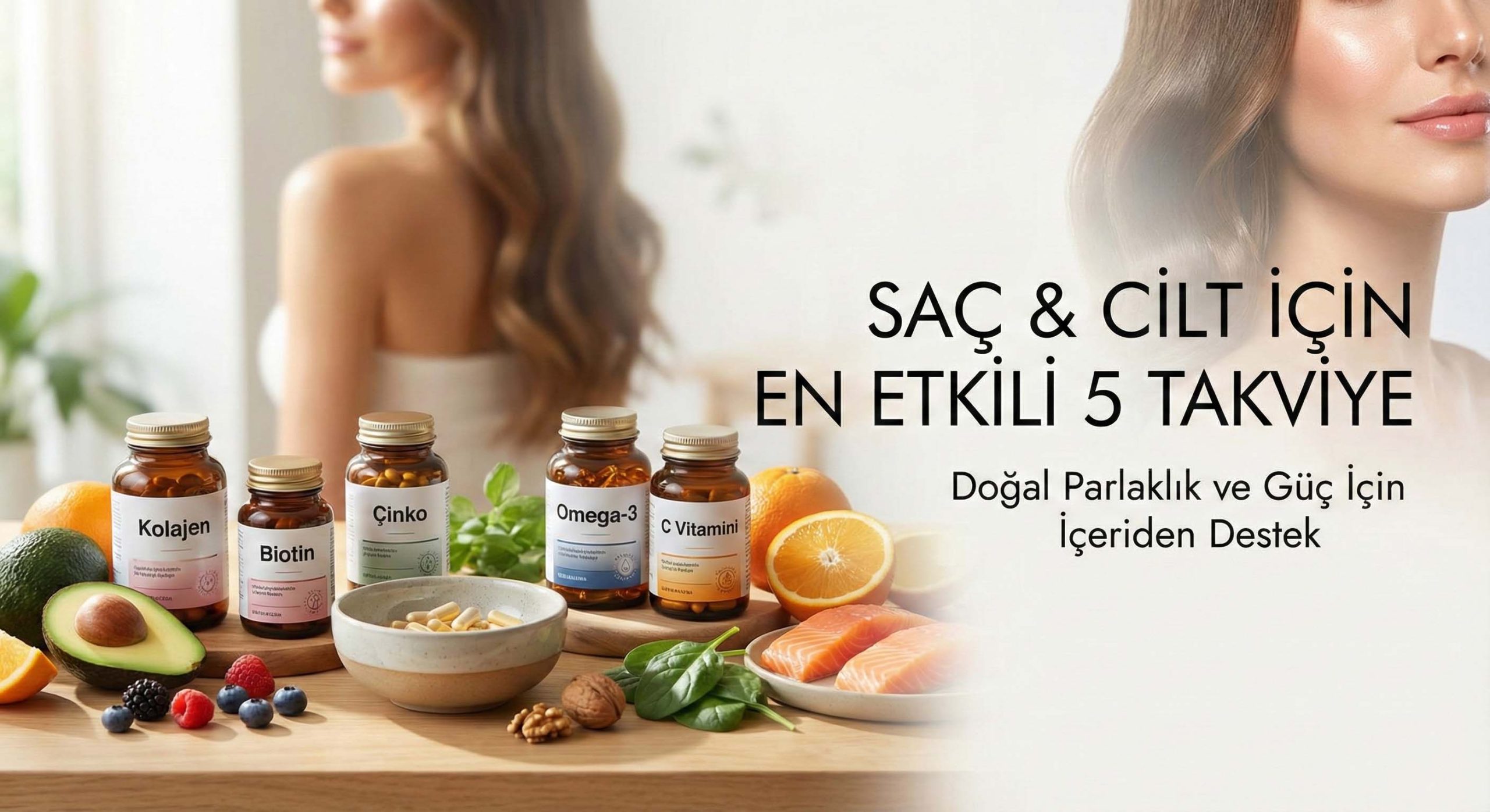 Cildin ve Saçların Normal Fonksiyonunu Destekleyen 5 Etkili Takviye